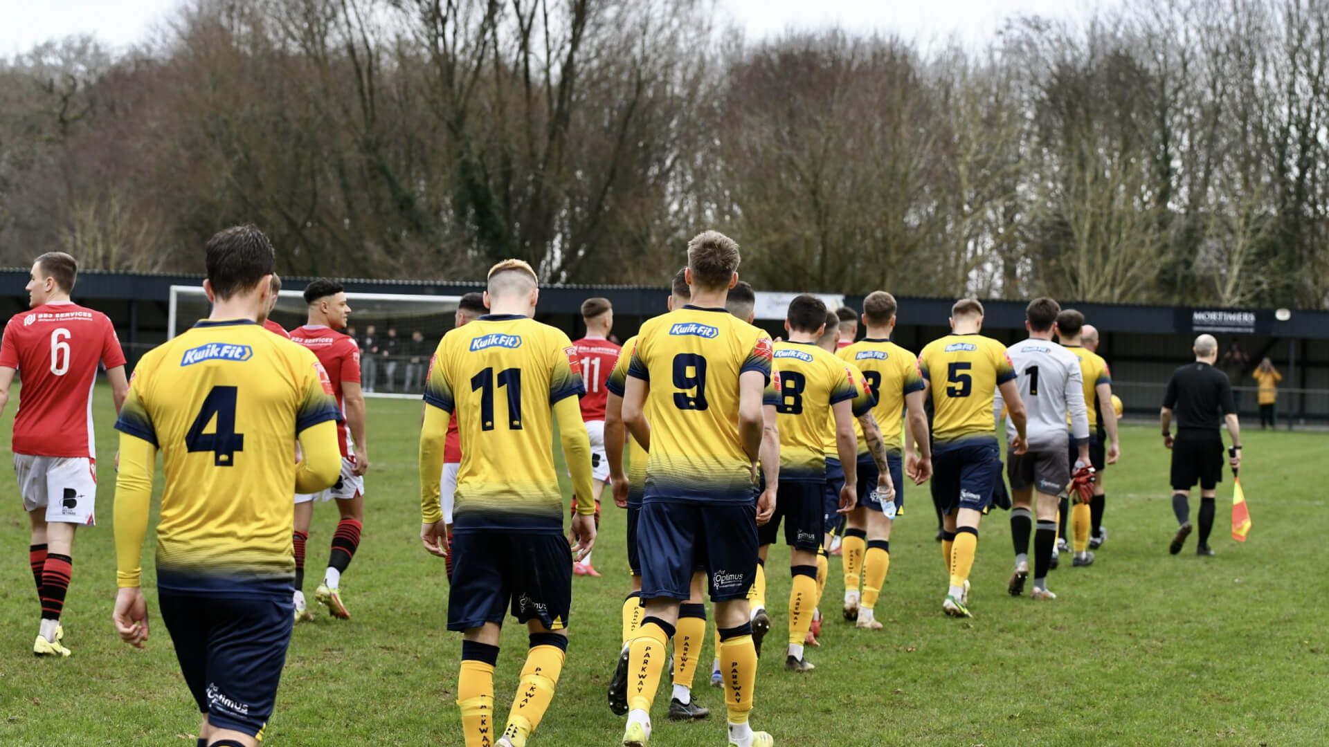 Plymouth Parkway Players Walking out on to the Pitch